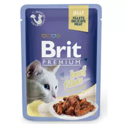 Вологий корм Бріт Brit Premium Філе яловичини в желі для котів 85 г