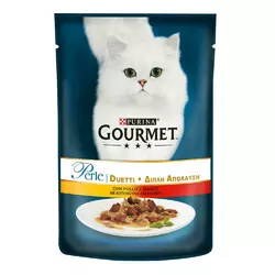 Gourmet Perle (Пауч) Консерви для кішок міні філе в підливі з куркою і яловичиною / 85 гр