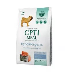 Гіпоалергенний сухий корм Optimeal з лососем для дорослих собак середніх та великих порід 4 кг