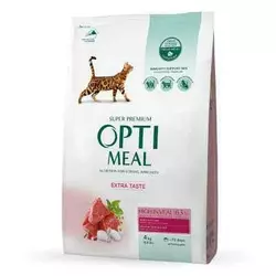 Сухий корм Optimeal для кішок з високим вмістом телятини 4 кг