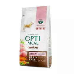 Беззерновий сухий корм Optimeal з індичкою та овочами для дорослих собак усіх порід 10 кг