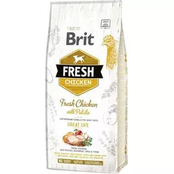 Сухий корм для дорослих собак Бріт Brit Fresh Great Life з куркою та картоплею, 12 кг