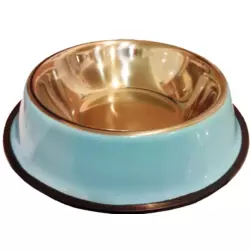 Миска для собак із нержавіючої сталі кругла кольорова 24-23-27 (15см) 0.15 л