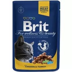 Корм Бріт Brit Premium з куркою та індичкою 100 г