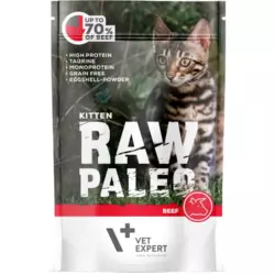 Вологий корм для кошенят Vet Expert Raw Paleo Kitten Beef з яловичиною 100г