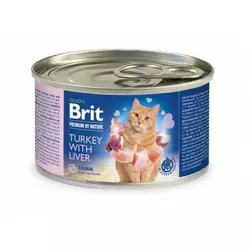 Вологий корм для котів Бріт Brit Premium by Nature Cat індичка з печінкою 200 г