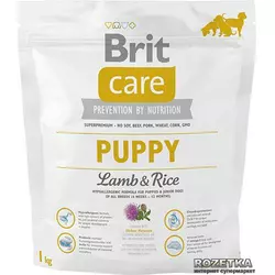 Сухий корм для цуценят усіх порід Бріт Brit Care Puppy All Breed Lamb & Rice 1 кг