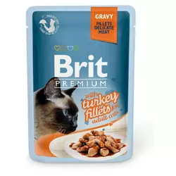 Вологий корм для котів із філе індички в соусі Бріт Brit Premium Cat pouch 85 г
