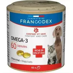 Вітаміни Francodex Omega-3 Capsules для котів та собак 60 капсул