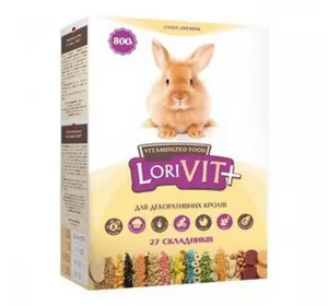 Вітамінізований корм Лоривит+ для декоративних кролів 800г