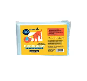Пелюшки суперпоглинаючі 60х90см 60г/6г (30шт) Smartis Пелюшки суперпоглинаючі 60х90см 60г/6г (30шт) Smartis