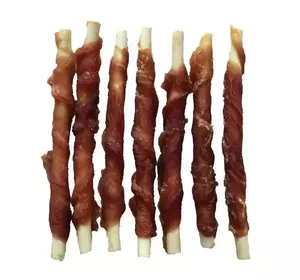 Ласощі для собак Lucky Star білий сирний батончик в оболонці з качиного м'яса 200 г (18-20 шт) / DM012S Ласощі для собак Lucky Star білий сирний батончик в оболонці з качиного м'яса 200 г (18-20 шт) / DM012S