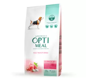 Сухий корм Optimeal з індичкою для дорослих собак середніх порід 4 кг