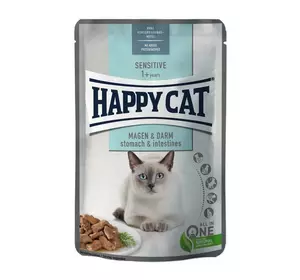 Вологий корм Happy Cat Sensitive корм з птахом для котів з чутливим травленням (шматочки в соусі), 85 г
