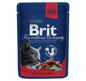 Вологий корм Бріт Brit Premium тушкована яловичина та горошок 100 г Вологий корм Бріт Brit Premium тушкована яловичина та горошок 100 г