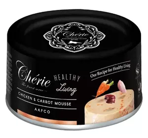Вологий корм Cherie Healthy Living Chicken&Carrot для кішок мус з куркою та морквою 80 г Вологий корм Cherie Healthy Living Chicken&Carrot для кішок мус з куркою та морквою 80 г