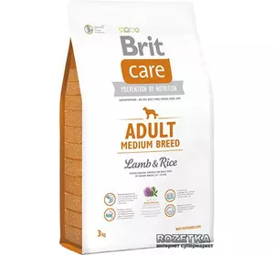 Сухий корм для дорослих собак середніх порід Бріт Brit Care Adult Medium Breed Lamb & Rice 3 кг Сухий корм для дорослих собак середніх порід Бріт Brit Care Adult Medium Breed Lamb & Rice 3 кг