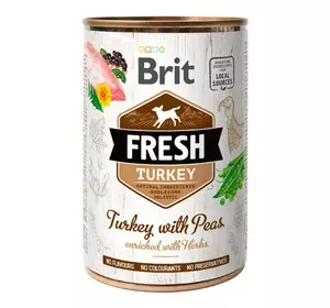 Вологий корм для собак Бріт Brit Fresh з індичкою та горошком 400 г Вологий корм для собак Бріт Brit Fresh з індичкою та горошком 400 г