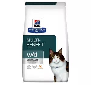 Дієтичний корм для котів Hills (Хіллс) PD Feline w/d з куркою 1.5 кг повнораціонний корм при цукровому діабеті для кішок