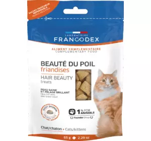 Ласощі для шкіри та шерсті Francodex (Франкодекс) для котів з лососем, 65 г Ласощі для шкіри та шерсті Francodex (Франкодекс) для котів з лососем, 65 г