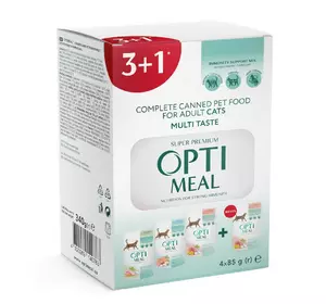 Набір вологого корму Оптіміл Optimeal Adult Cats Multi Taste для дорослих котів з різними смаками (4 шт) Набір вологого корму Оптіміл Optimeal Adult Cats Multi Taste для дорослих котів з різними смаками (4 шт)