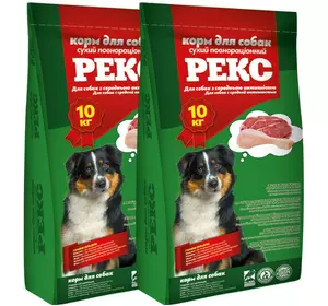 Корм для собак Рекс для собак середньої активності 1 + 1 (20 кг) Корм для собак Рекс для собак середньої активності 1 + 1 (20 кг)