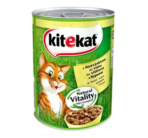 Kitekat Natural Vitality Консерви для кішок з куркою в соусі / 400 гр