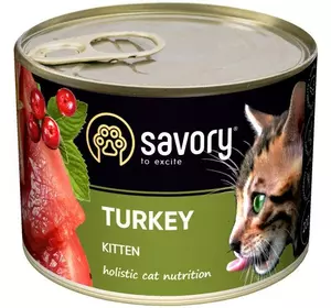Вологий корм Сейворі Savory Kitten для кошенят з індичкою, 200 г Вологий корм Сейворі Savory Kitten для кошенят з індичкою, 200 г