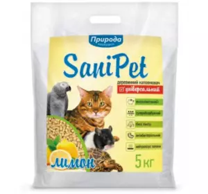 Деревний наповнювач "Природа" "Універсальний Лимон", 5 кг. Деревний наповнювач "Природа" "Універсальний Лимон", 5 кг.