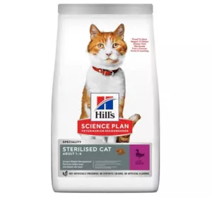 Сухий корм Хіллс Hills SP Adult Sterilised для стерилізованих/кастрованих котів віком від 1 до 6 років з качкою 1.5 кг