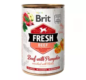 Вологий корм для собак Бріт Brit Fresh з яловичиною та гарбузом 400 г Вологий корм для собак Бріт Brit Fresh з яловичиною та гарбузом 400 г
