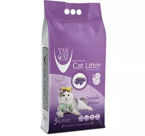 Van Cat аромат Лаванда наповнювач бентонітовий 5кг Van Cat аромат Лаванда наповнювач бентонітовий 5кг