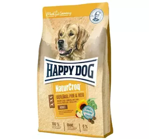 Сухий корм Happy Dog NaturCroq Geflugel Pur&Reis для дорослих собак всіх порід (птиця та рис), 4 кг
