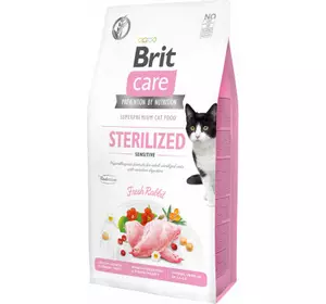 Сухий корм для стерилізованих котів Бріт Brit Care Cat GF Sterilized Sensitive з чутливим травленням, 2 кг