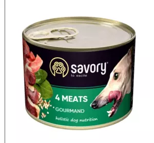 Консерви для собак Сейворі Savory Dog Gourmand 4 види м'яса, 100 г Консерви для собак Сейворі Savory Dog Gourmand 4 види м'яса, 100 г