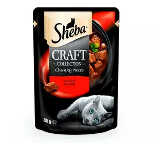 Sheba Craft Collection Chunky Pieces Beef Консерви для кішок з яловичиною в соусі / 85 гр
