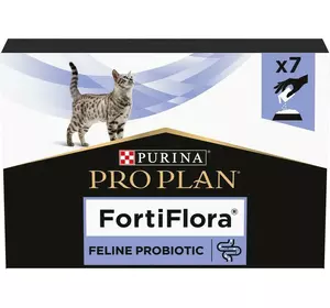 Додатковий корм для дорослих кішок і кошенят Purina Pro Plan FortiFlora Feline Probiotic 7 шт по 1 г Додатковий корм для дорослих кішок і кошенят Purina Pro Plan FortiFlora Feline Probiotic 7 шт по 1 г