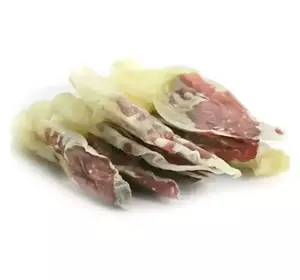 Ласощі для собак Сушені вуха кролика фаршировані з качкою 250 г Ласощі для собак Сушені вуха кролика фаршировані з качкою 250 г