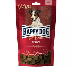 Ласощі Happy Dog Soft Snack Mini Africa для собак малих порід (страус/картопля) 100 г Ласощі Happy Dog Soft Snack Mini Africa для собак малих порід (страус/картопля) 100 г