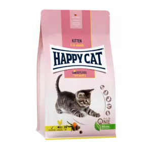 Сухий корм Happy Cat Kitten Geflugel для кошенят з 5 тижнів до 6 місяців (птах), 300 г Сухий корм Happy Cat Kitten Geflugel для кошенят з 5 тижнів до 6 місяців (птах), 300 г
