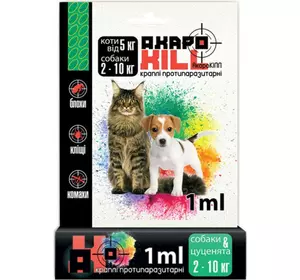 Акарокил краплі від бліх та кліщів для собак вагою 2 - 10 кг і котів від 5 кг (1 піпетка 1.0 мл) Акарокил краплі від бліх та кліщів для собак вагою 2 - 10 кг і котів від 5 кг (1 піпетка 1.0 мл)