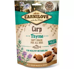 Ласощі для собак Carnilove Semi Moist з коропом і чебрецем 200 г Ласощі для собак Carnilove Semi Moist з коропом і чебрецем 200 г