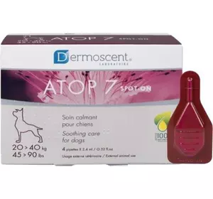 Dermoscent (Дермосент) ATOP 7 spot-on для котів та собак 20-40 кг (4піп.х 2.4мл) Dermoscent (Дермосент) ATOP 7 spot-on для котів та собак 20-40 кг (4піп.х 2.4мл)