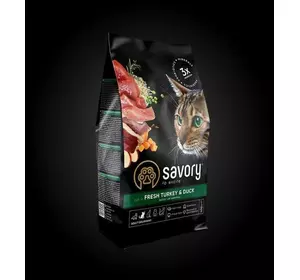 Savory Adult Cat Gourmand Fresh Turkey & Duck 8 кг сухий корм для дорослих примхливих котів (індичка та качка) Savory Adult Cat Gourmand Fresh Turkey & Duck 8 кг сухий корм для дорослих примхливих котів (індичка та качка)