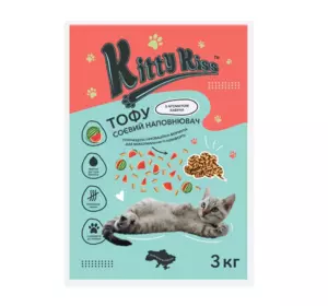 Наповнювач Кіті Кіс Kitty Kiss Тофу соєвий для котів з кавуном, 3 кг Наповнювач Кіті Кіс Kitty Kiss Тофу соєвий для котів з кавуном, 3 кг
