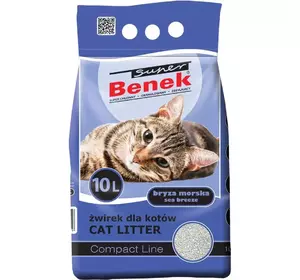 Наповнювач бентонітовий Супер Бенек Super Benek Compact Sea Breeze для котячих туалетів морський бриз (дрібний), 10 л Наповнювач бентонітовий Супер Бенек Super Benek Compact Sea Breeze для котячих туалетів морський бриз (дрібний), 10 л