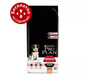 Сухий корм Purina Pro Plan Puppy Medium Optiderma для щенят середніх порід з лососем 12 кг Сухий корм Purina Pro Plan Puppy Medium Optiderma для щенят середніх порід з лососем 12 кг
