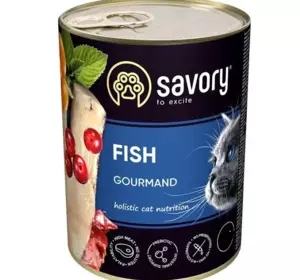 Вологий корм для вибагливих котів Сейворі Savory Cat Can Adult з рибою, 400 г Вологий корм для вибагливих котів Сейворі Savory Cat Can Adult з рибою, 400 г