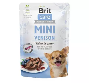 Вологий корм для собак Бріт Brit Care Mini pouch 85 г (філе дичини в соусі)