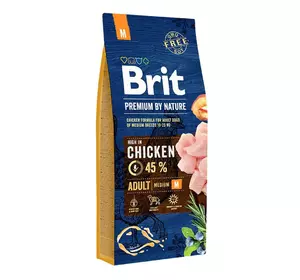 Сухий корм для собак Бріт Brit Premium Adult Medium Chicken середніх порід з куркою, 15 кг
